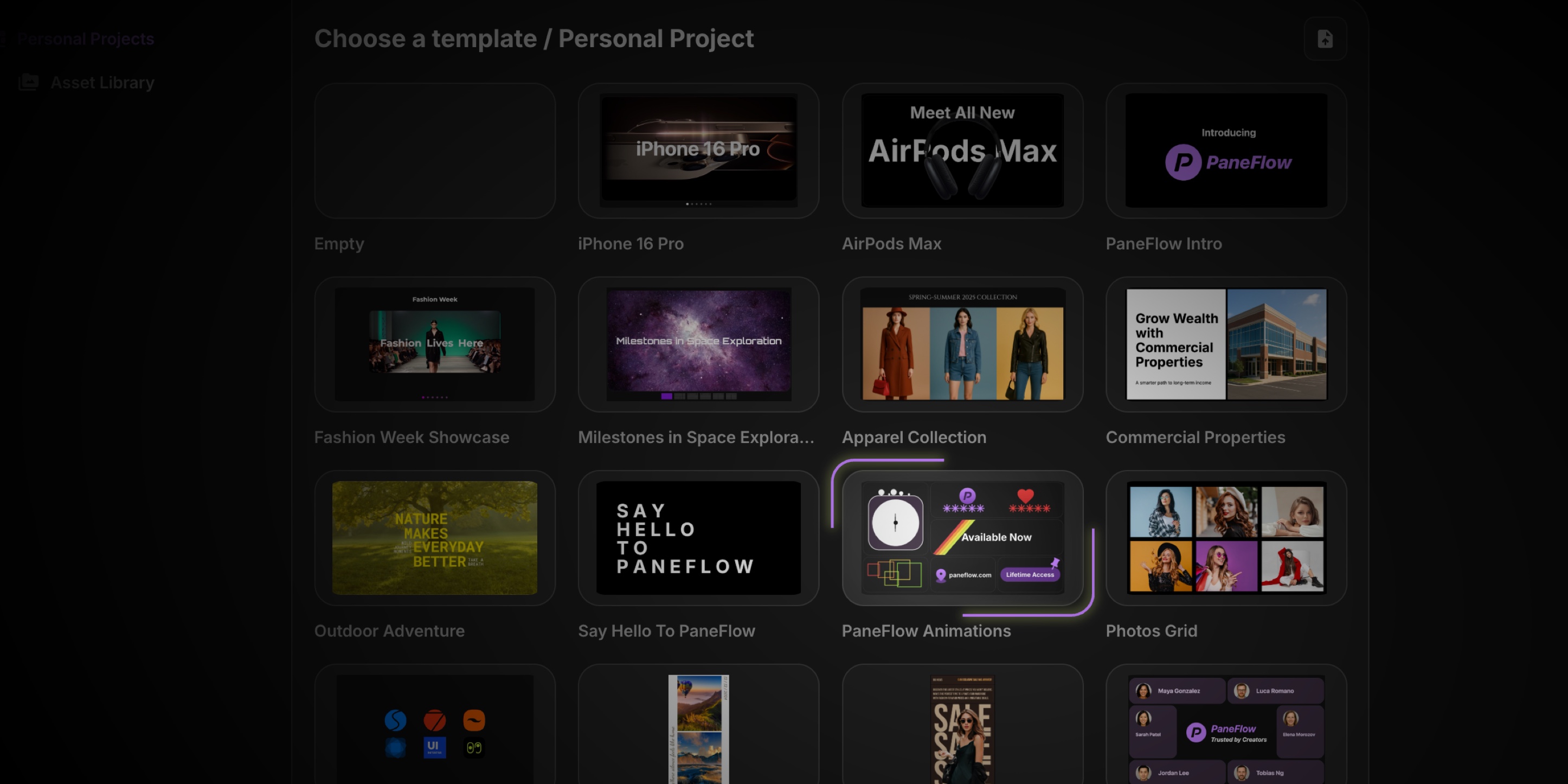PaneFlow Animations Template