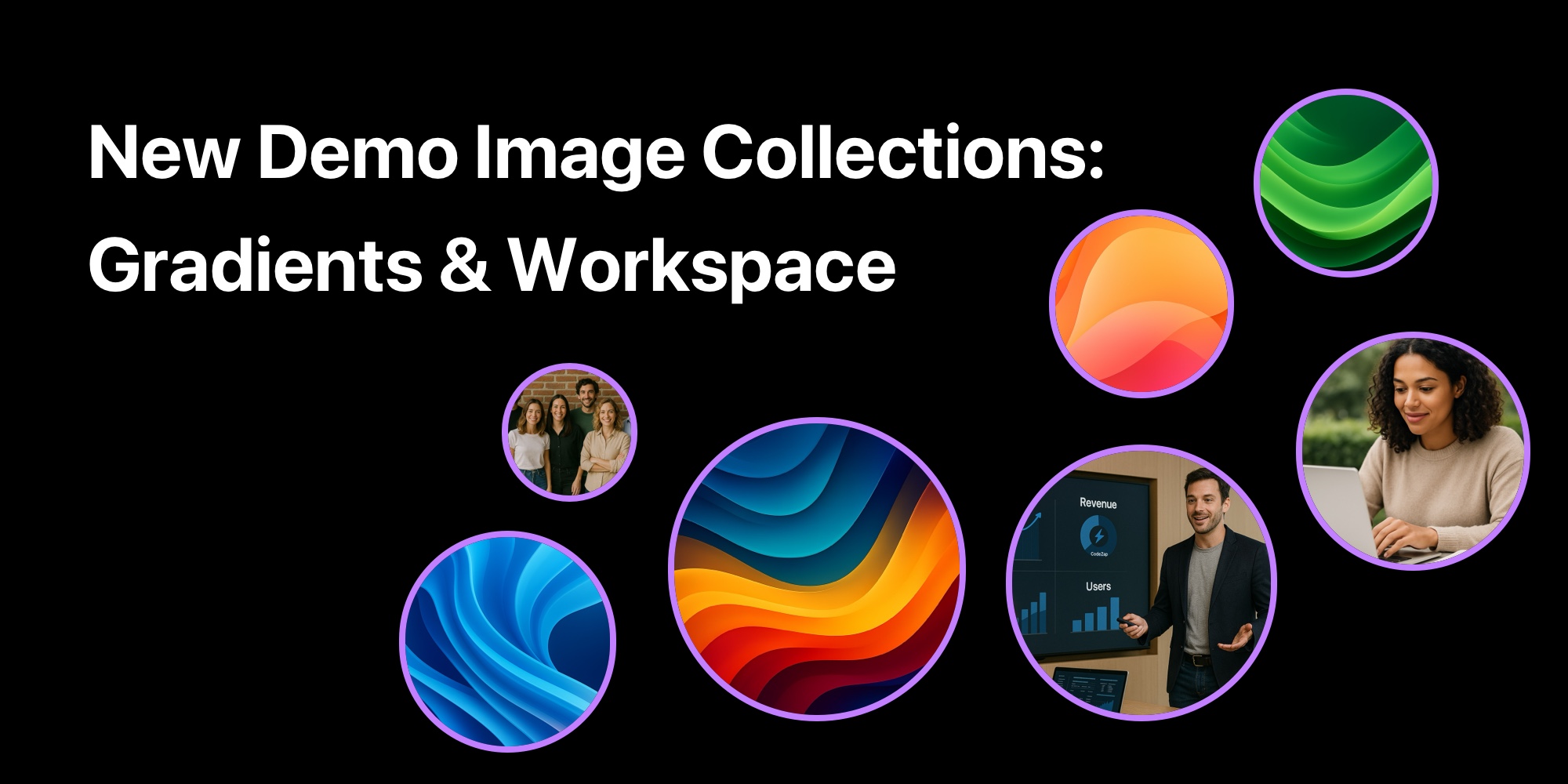 New Demo Image Collections: Gradients & People/Workspace