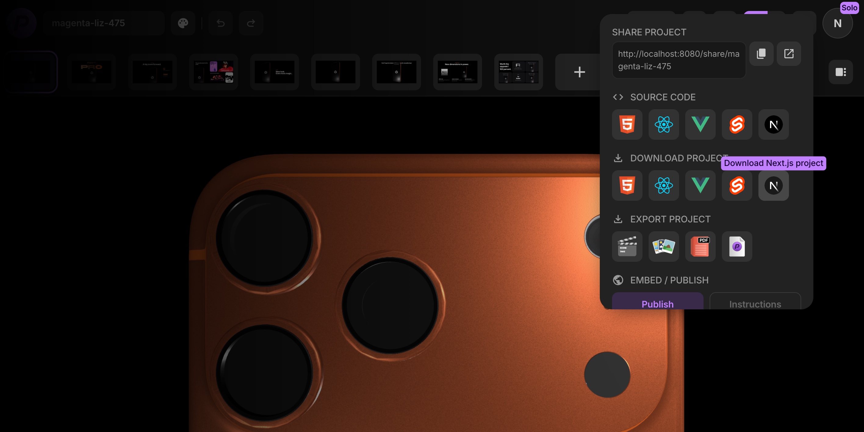 Next.js download button