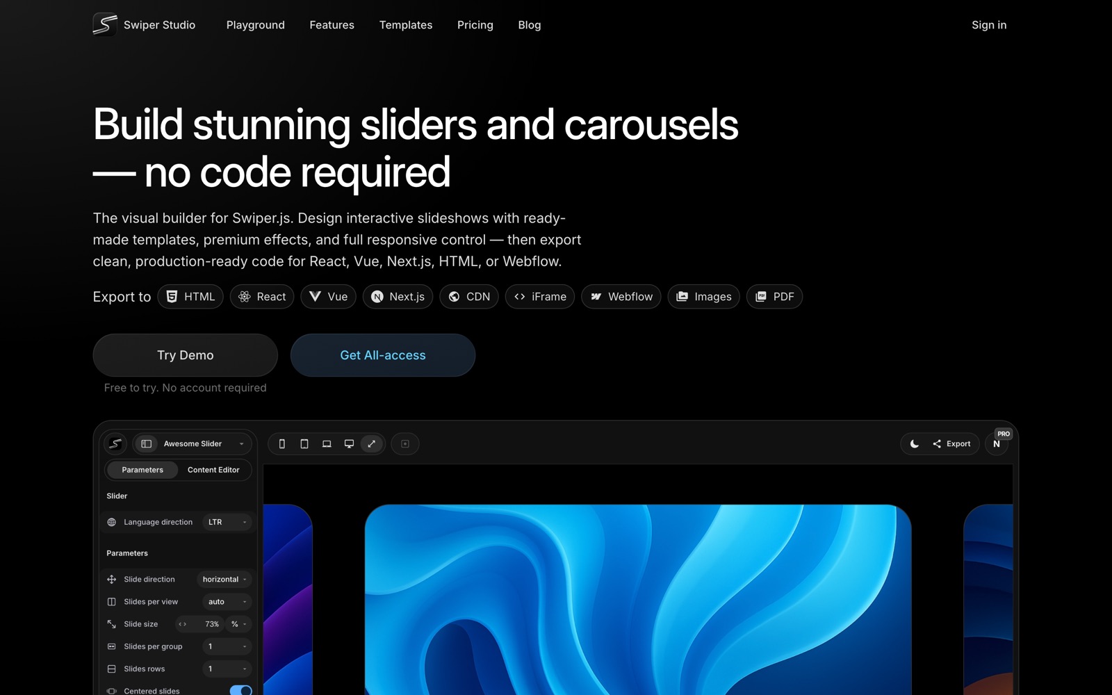 Swiper Studio screenshot