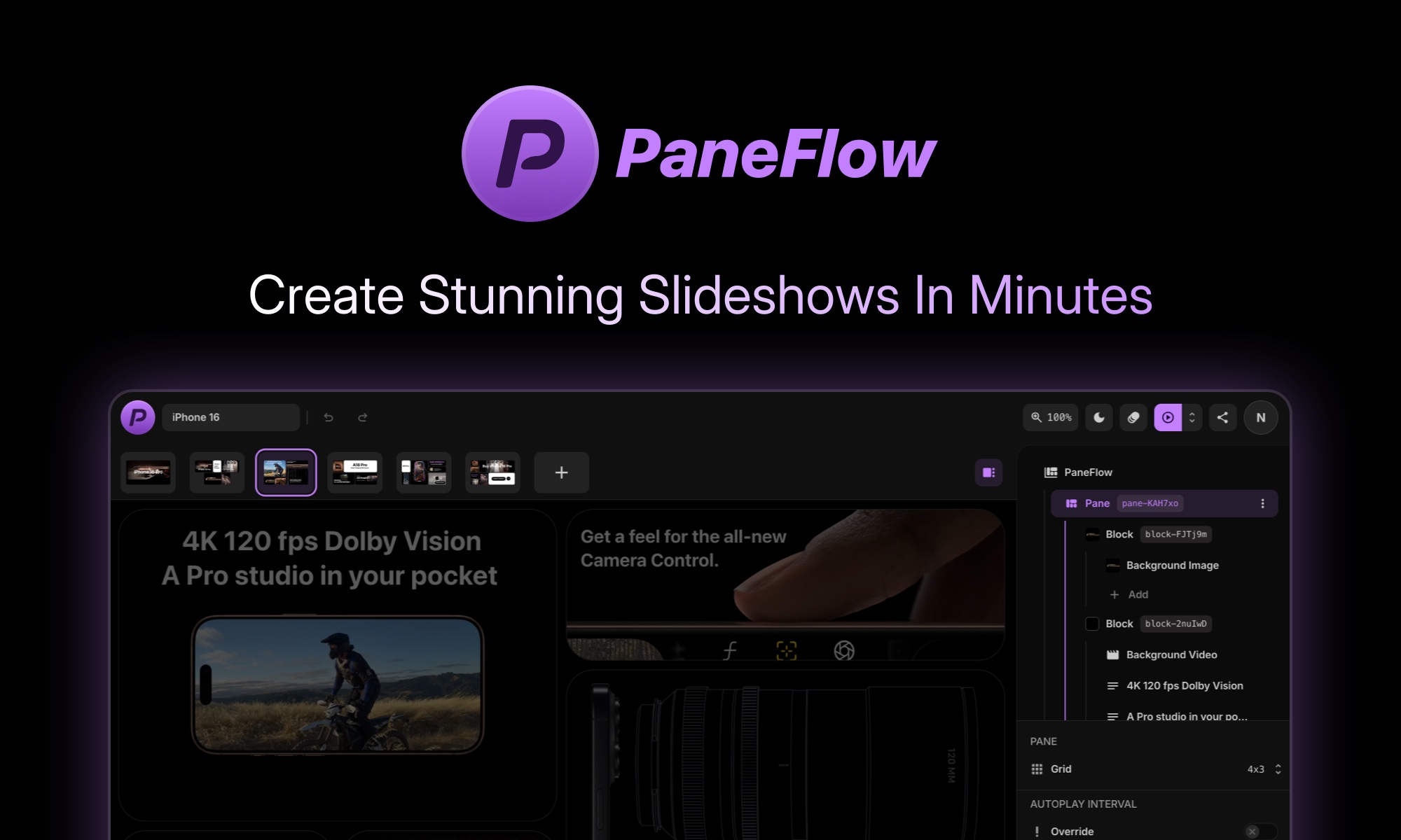 Show HN: I made PaneFlow – a no-code solution for creating slideshows