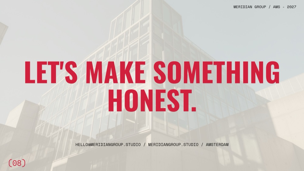 Agency Pitch - Brutalist Crimson Template - pane 8