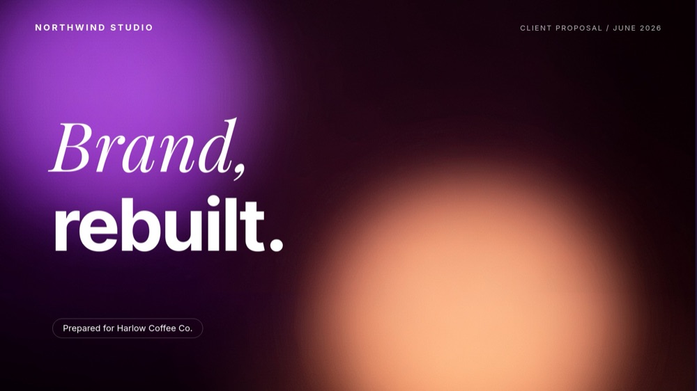 Agency Proposal - Gradient Italic Template - pane 1