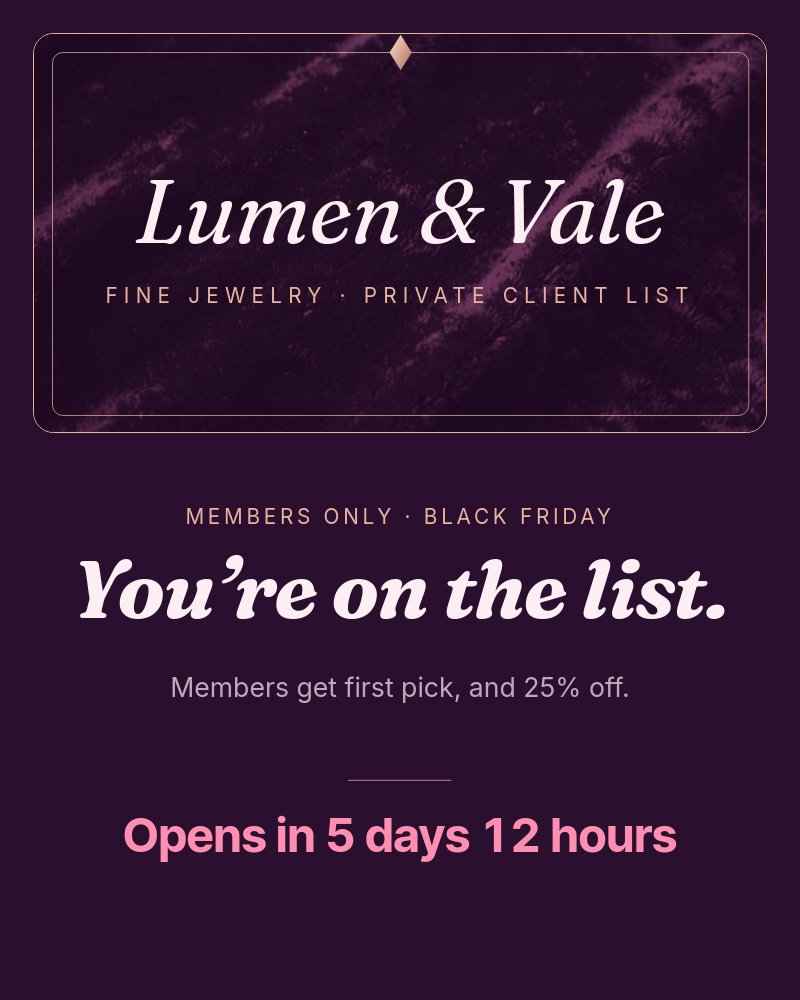 Black Friday Early Access - Members Only Template - pane 1