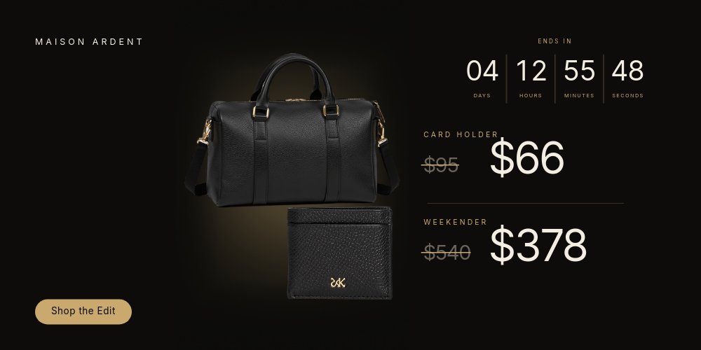 Black Friday Hero - Noir Gold Countdown Template - pane 3