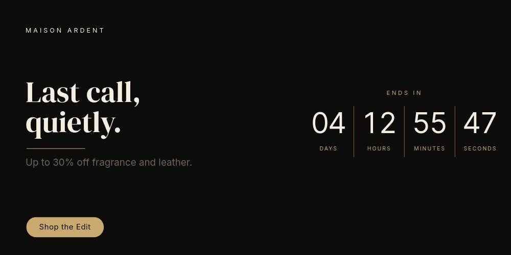 Black Friday Hero - Noir Gold Countdown Template - pane 4
