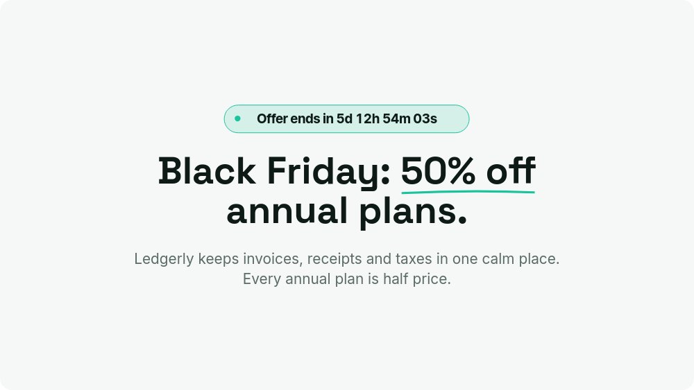 Black Friday SaaS Deal - Annual Pricing Template - pane 1