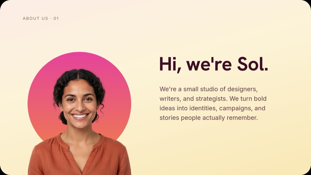 Creative Pitch - Warm Gradient Template - pane 2