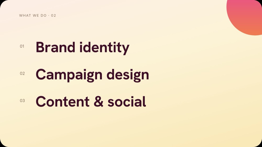 Creative Pitch - Warm Gradient Template - pane 3