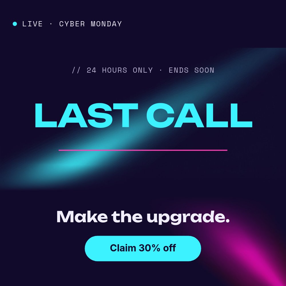 Cyber Monday Flash - 24-Hour Sale Square Template - pane 4