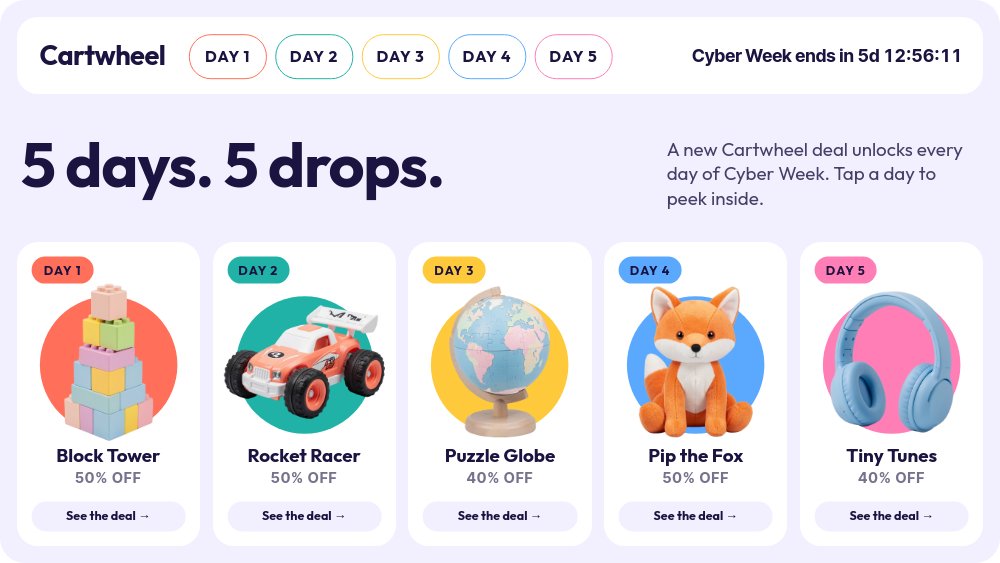 Cyber Week Daily Drops - Day Tabs Template - pane 1