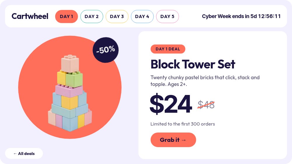 Cyber Week Daily Drops - Day Tabs Template - pane 2