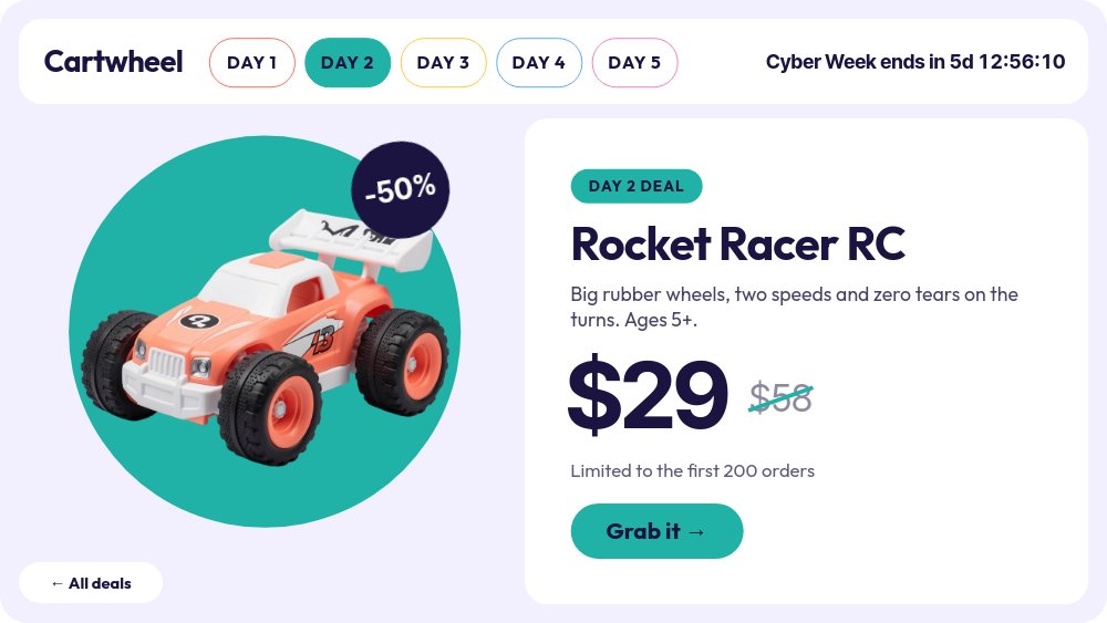 Cyber Week Daily Drops - Day Tabs Template - pane 3