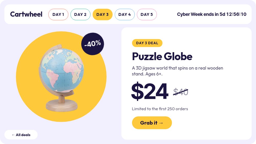 Cyber Week Daily Drops - Day Tabs Template - pane 4