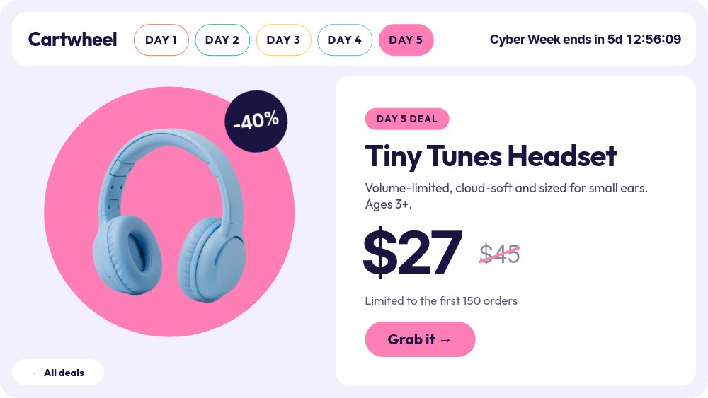 Cyber Week Daily Drops - Day Tabs Template - pane 6