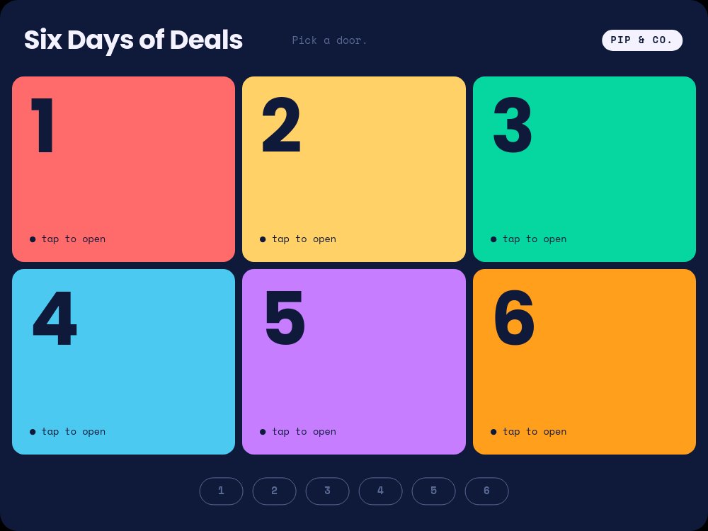 Holiday Deal Calendar - Door Grid Template - pane 1