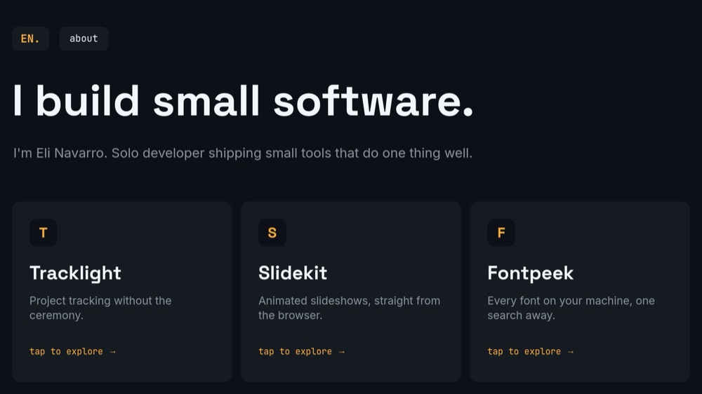 Indie Maker Portfolio - Product Shelf Template - pane 1