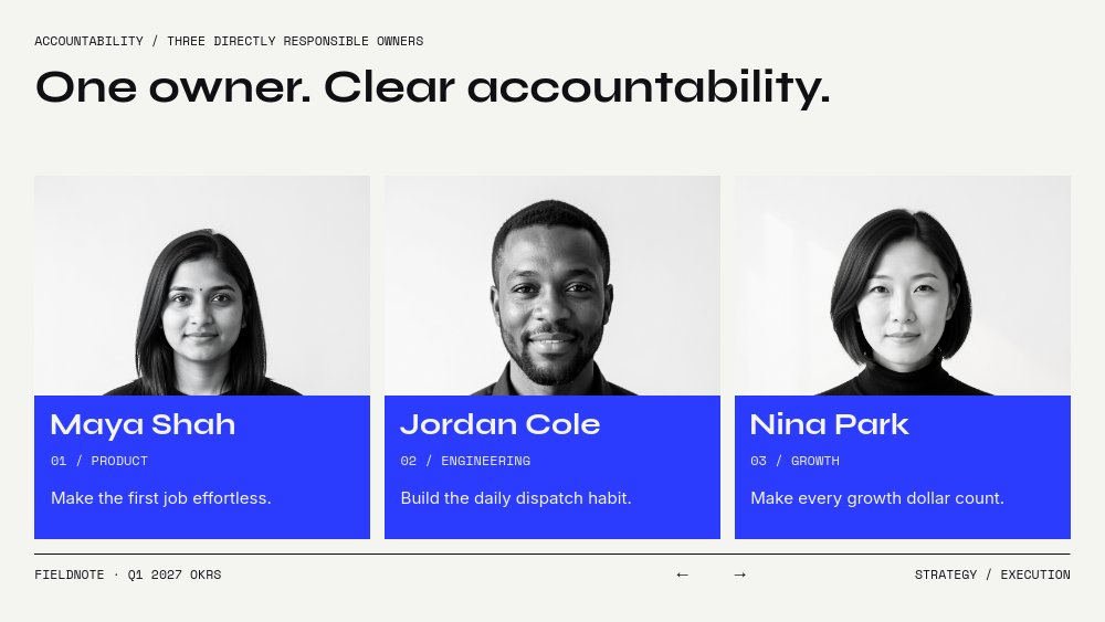 OKR & Strategy - Three Objectives Template - pane 6
