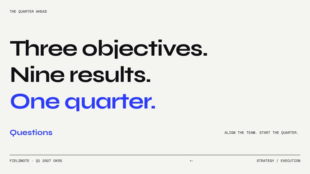 OKR & Strategy - Three Objectives Template - pane 8