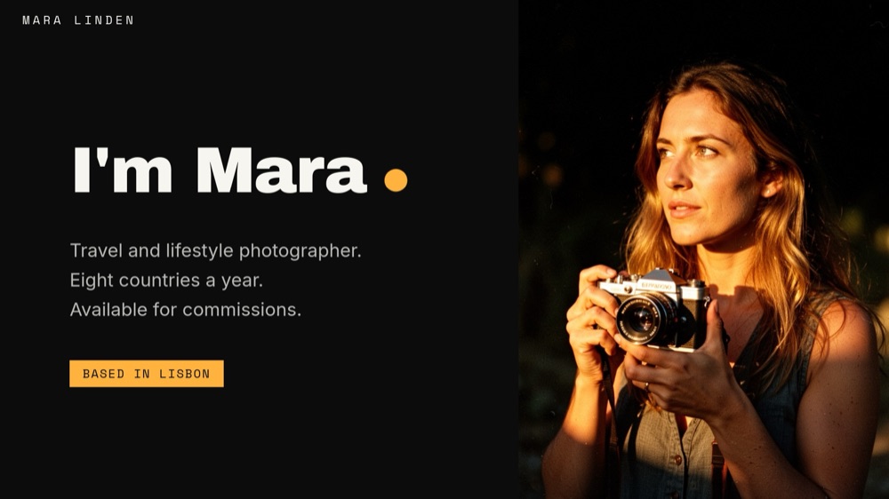 Personal Portfolio - Monochrome Amber Template - pane 2