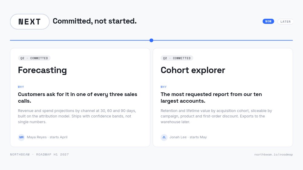 Product Roadmap - Now / Next / Later Template - pane 4
