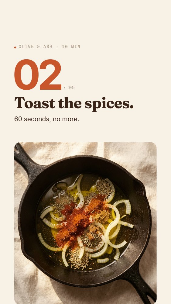 Recipe Story - Five Steps Template - pane 2