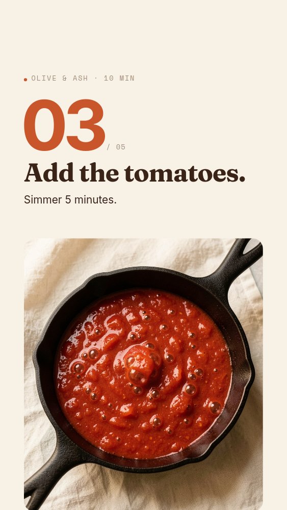 Recipe Story - Five Steps Template - pane 3