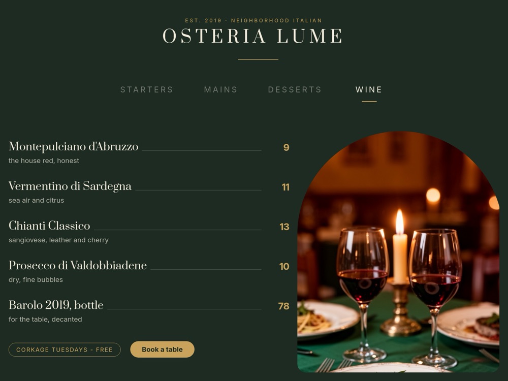 Restaurant Menu Tabs Template - pane 4