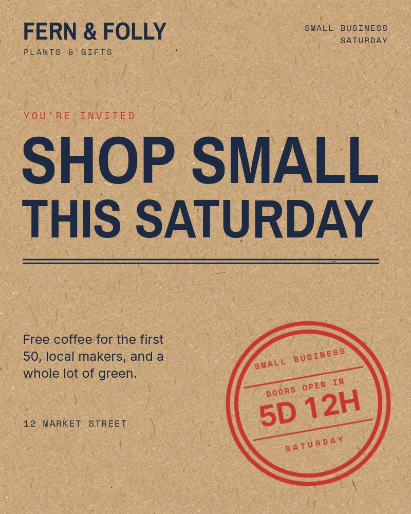 Small Business Saturday - Shop Local Post Template - pane 1
