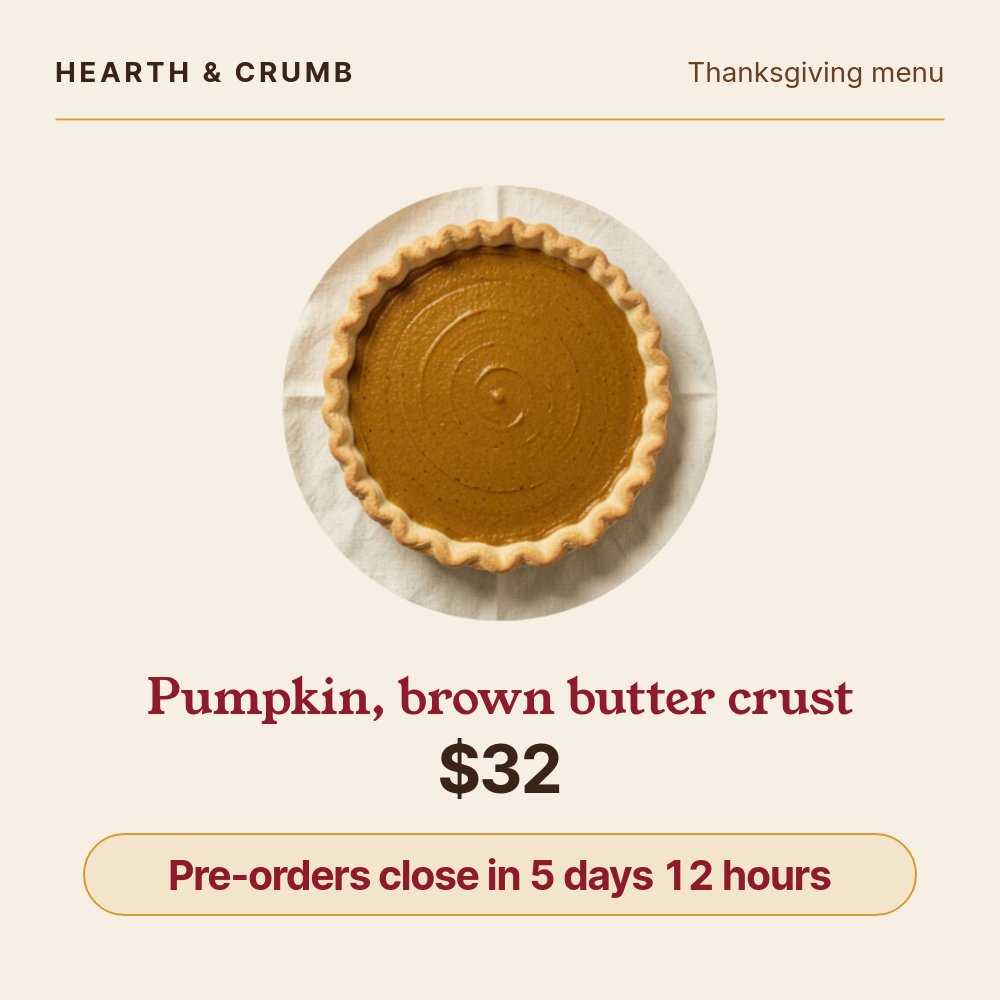 Thanksgiving Pre-Orders - Bakery Square Template - pane 2